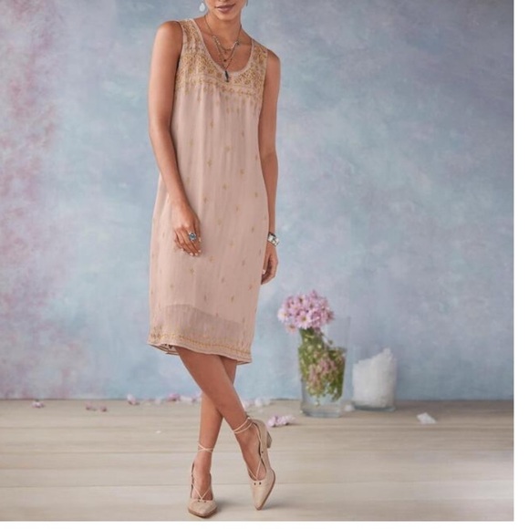Sundance Harlow Dress Fairy Romantic Feminine Gold Embroidery Party Boho Date - Picture 1 of 15